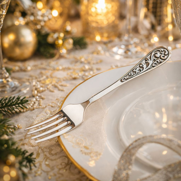 Вилка из серебра